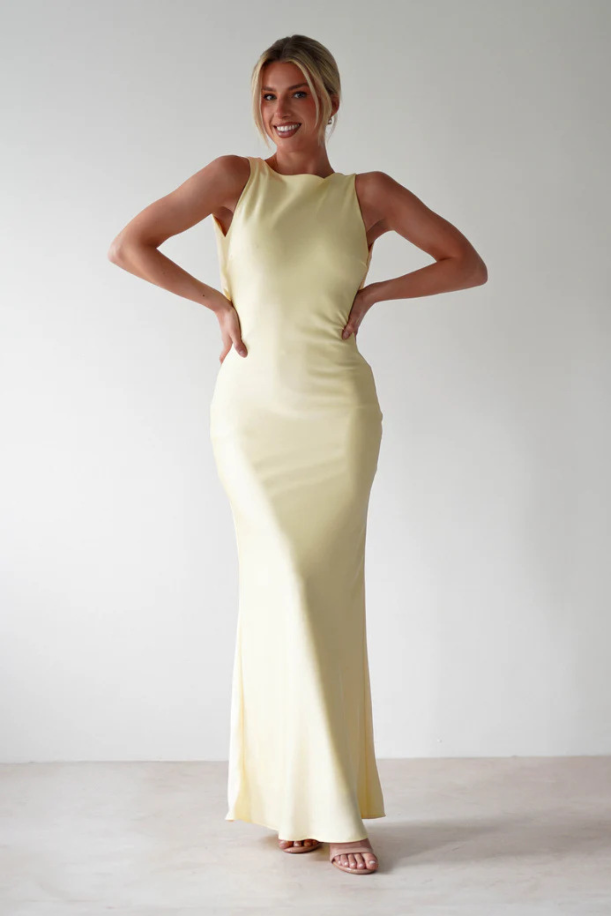 Backless Tie Detail Cutout Maxi Dress