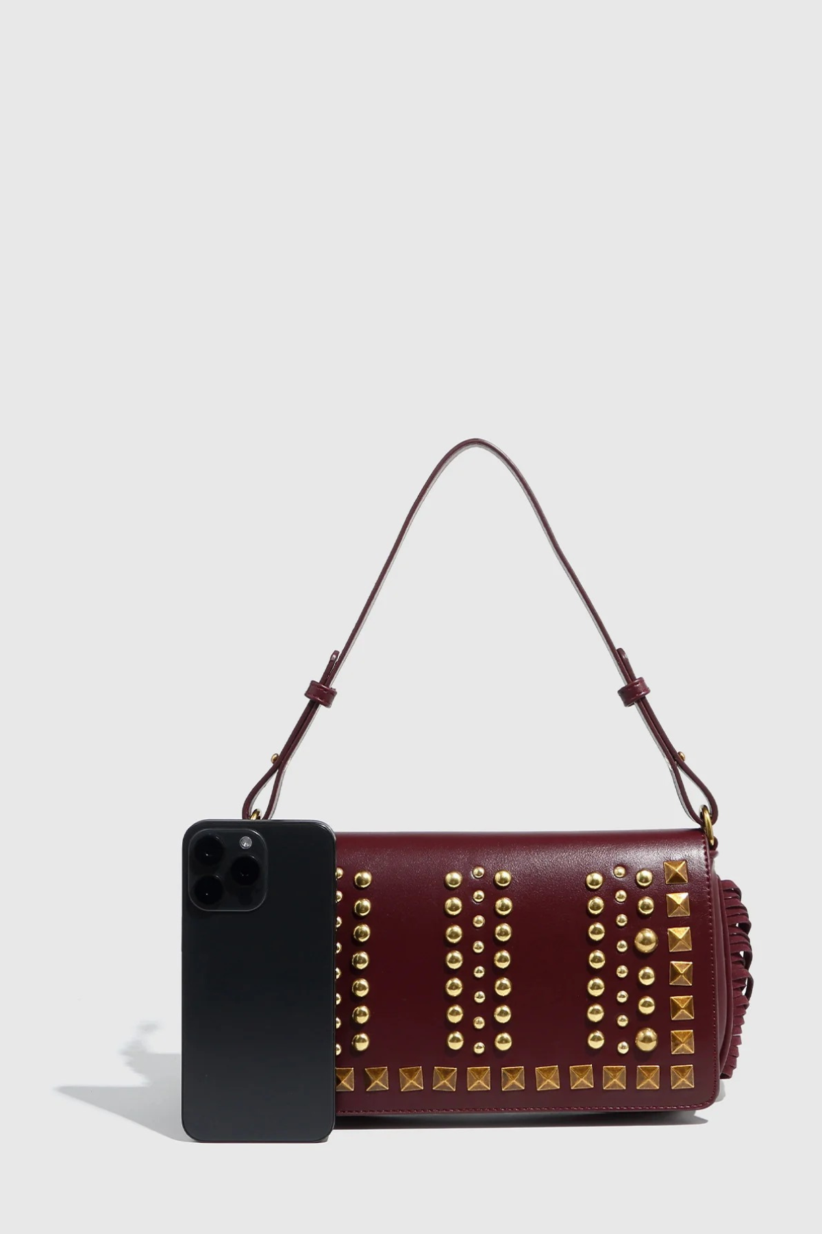 Retro Tassel Rivet Crossbody Bag