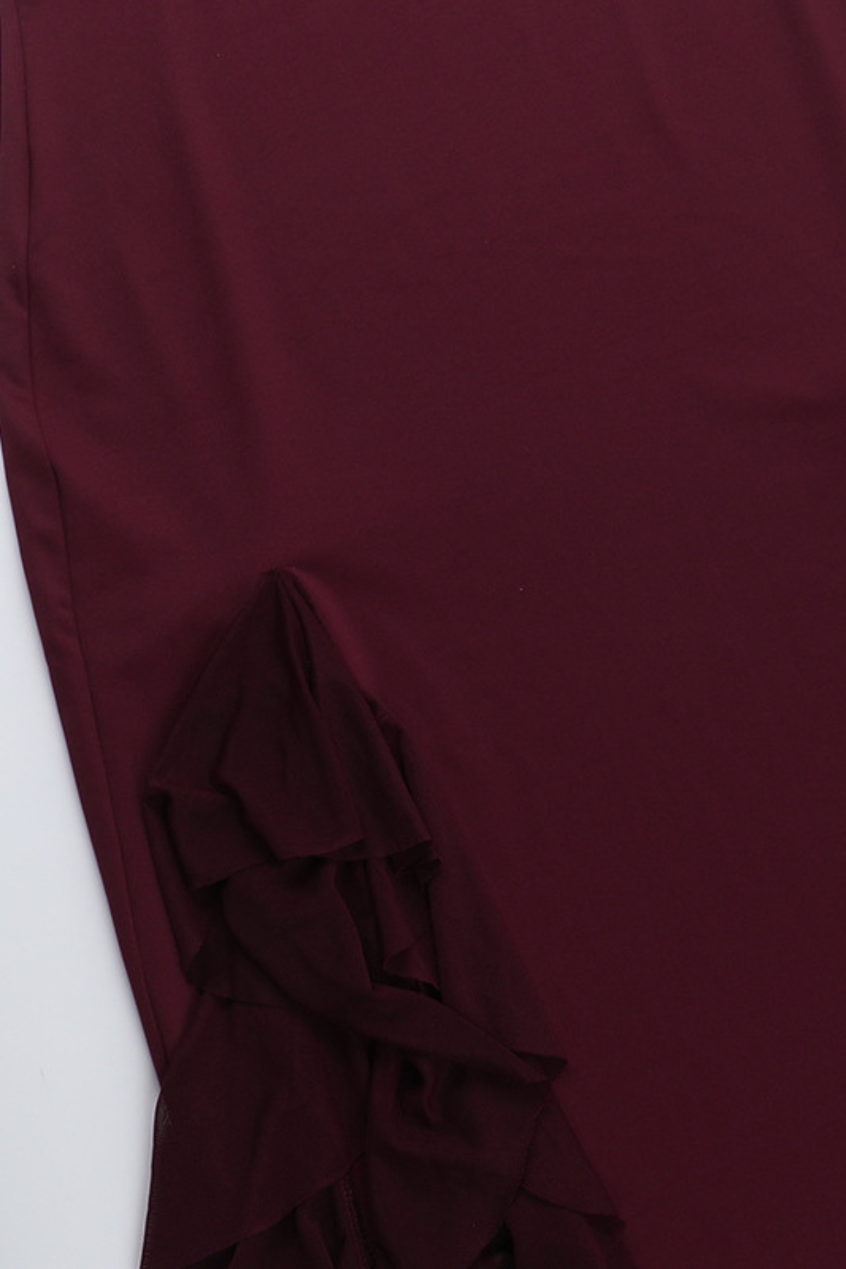 Long Ruffle Slit Dress