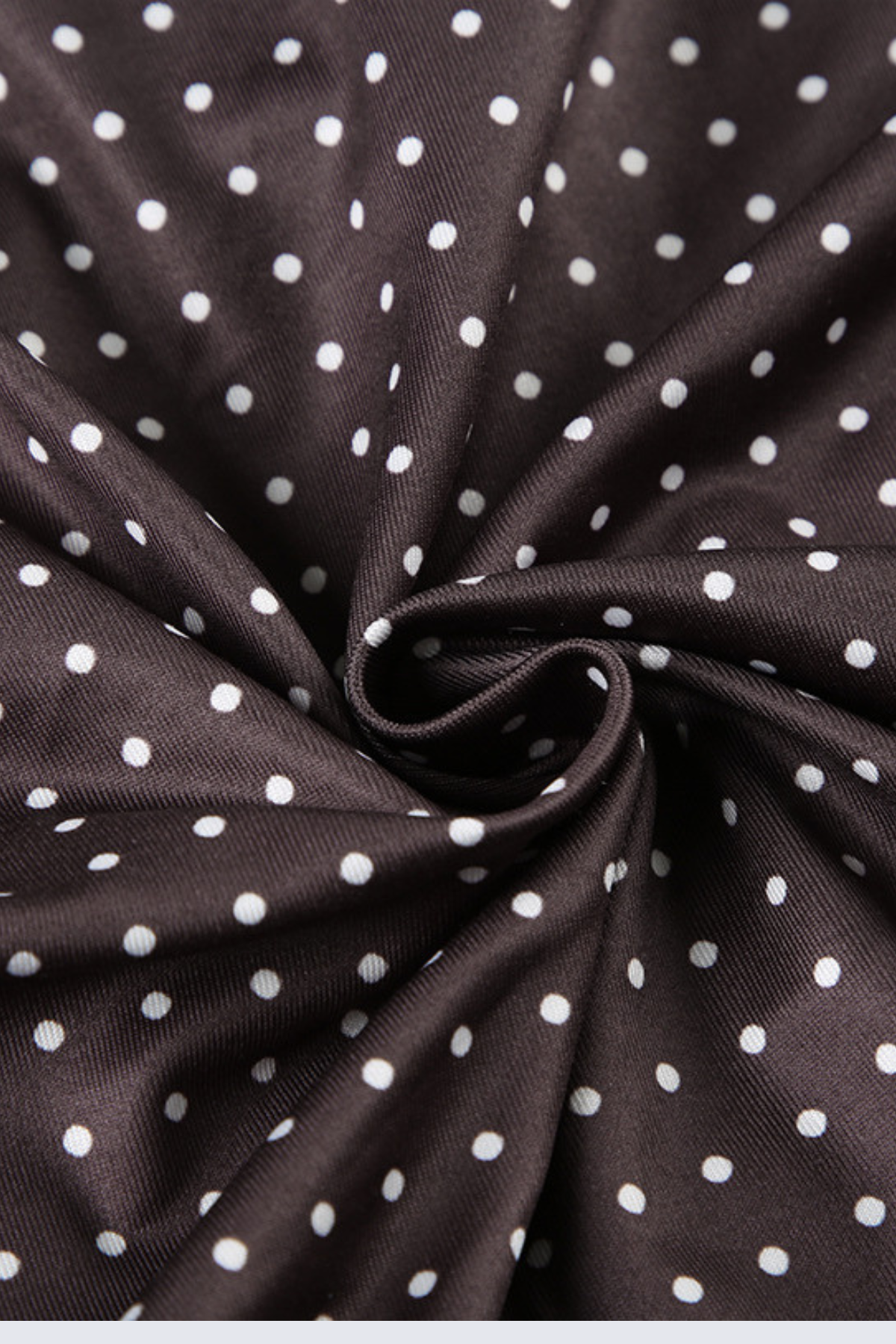 Polka Dot Ruched Tie Neck Blouse