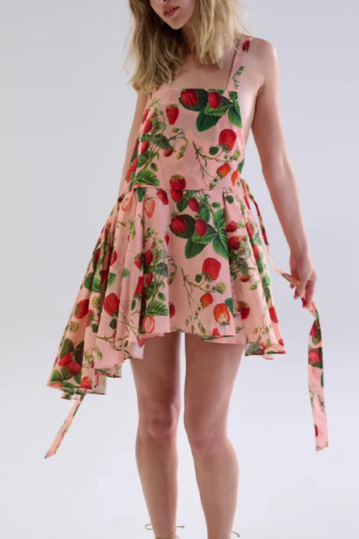 Strawberry Backless Tie Dress