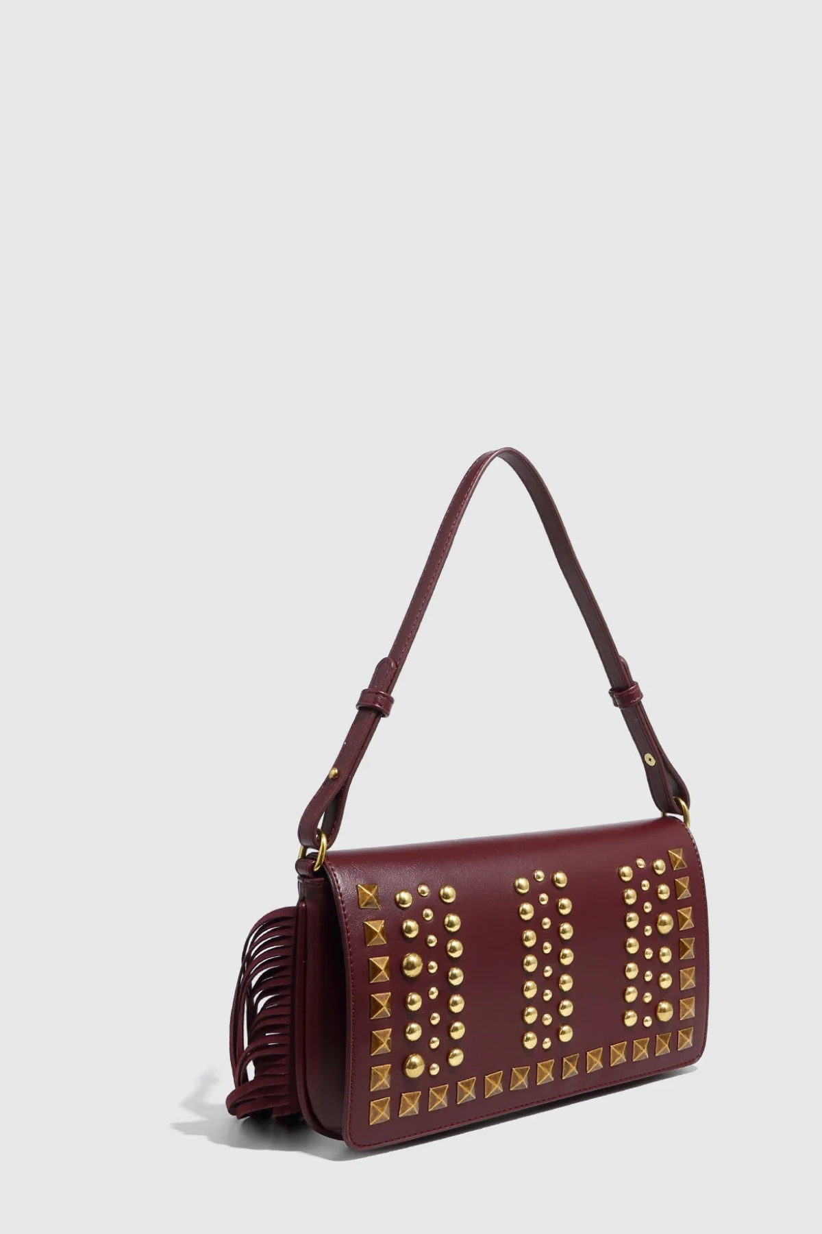Retro Tassel Rivet Crossbody Bag