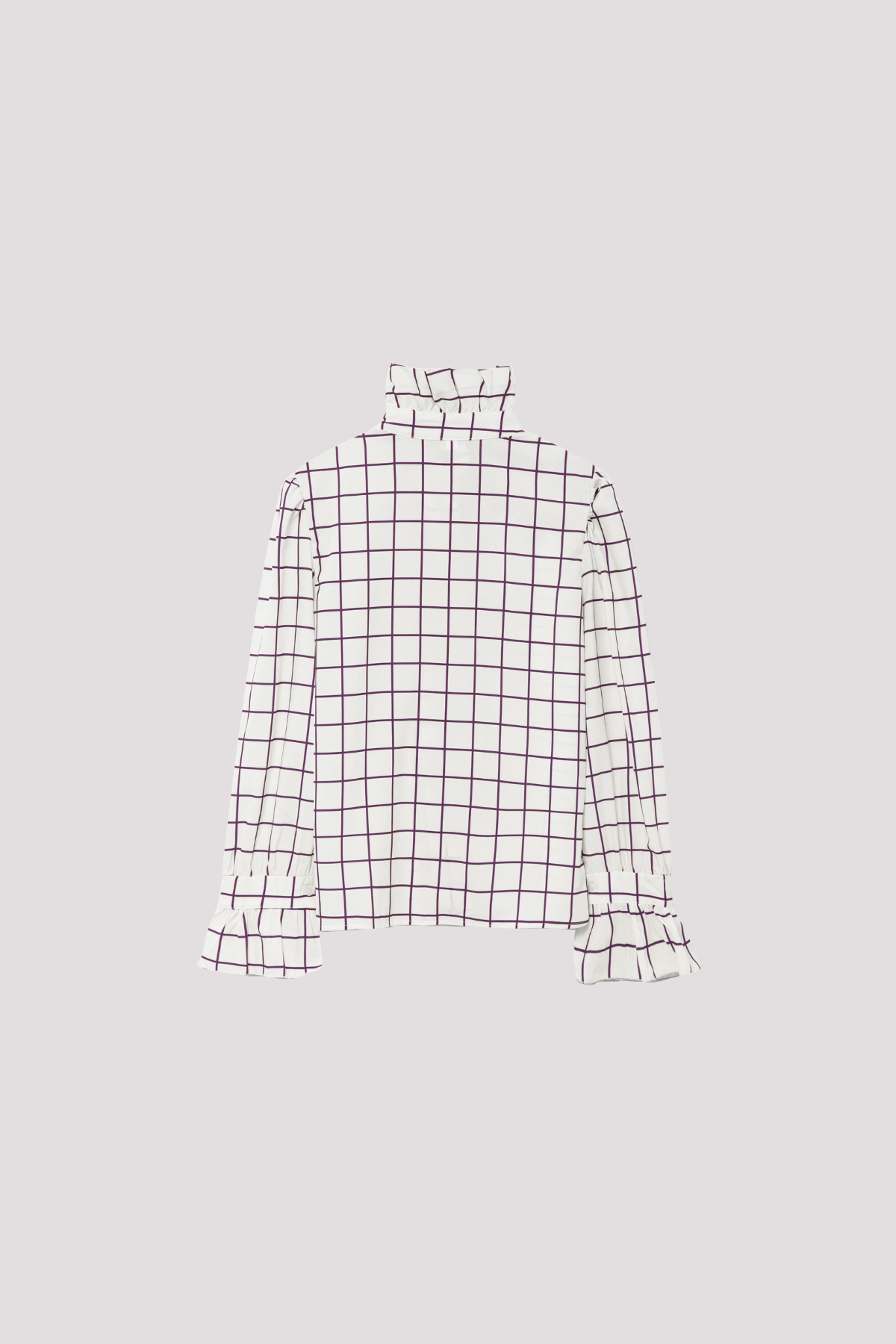 Ruffle Stand Collar Stripe Shirt