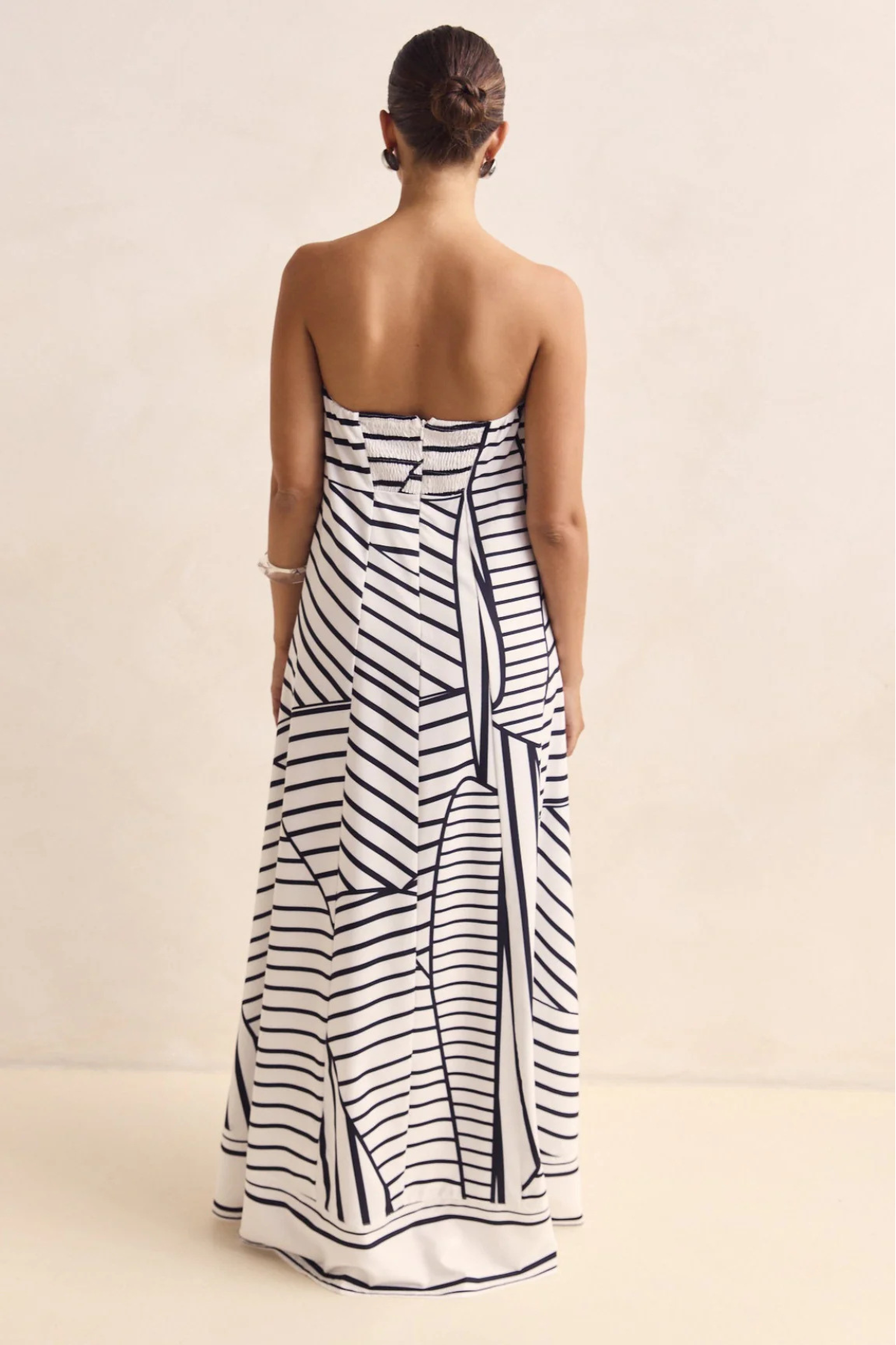 Pink Striped Bandeau Dress