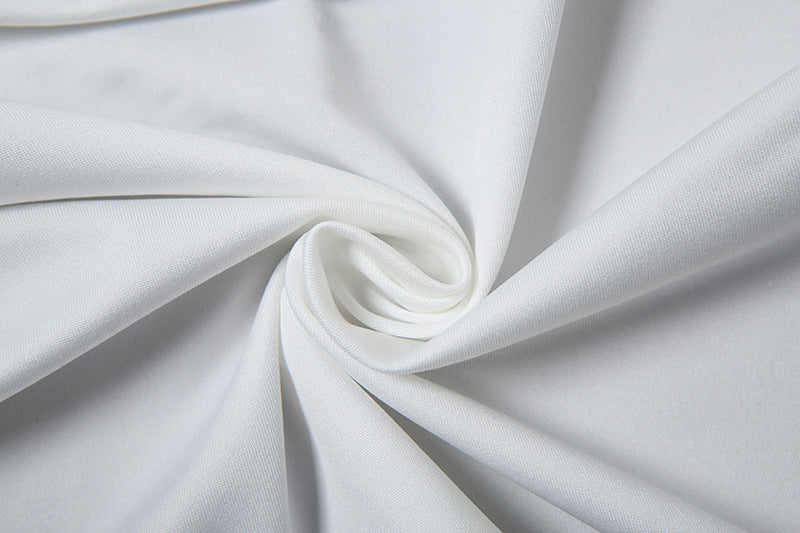 Spring Women Clothing Solid Color Sexy Pile Collar Backless Pleated Slim Vest for Women