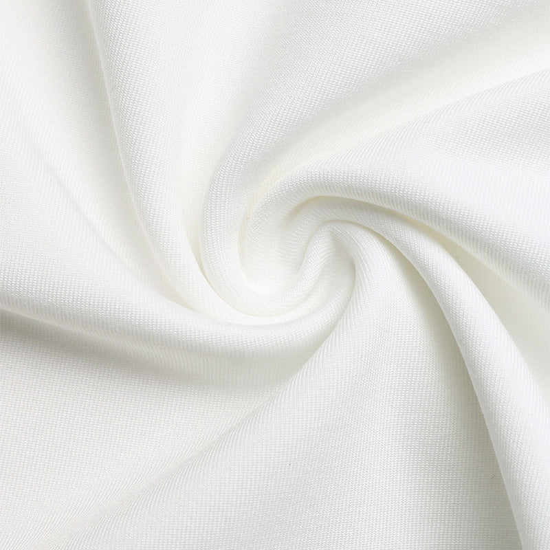 Elegant Lace Slim Top Patchwork Cold Shoulder White Long Sleeve Twist Knot Jumpsuit