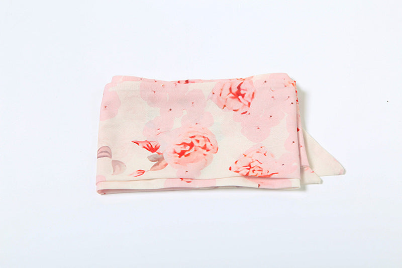 Spring Women Clothing Sexy Floral Printing Scarf Collar Irregular Asymmetric Tube Top Vest for Women
