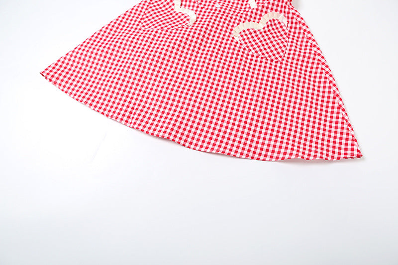 Summer Women Clothing Sexy Halter Contrast Color Slim Fit Slimming Lace up Plaid Dress