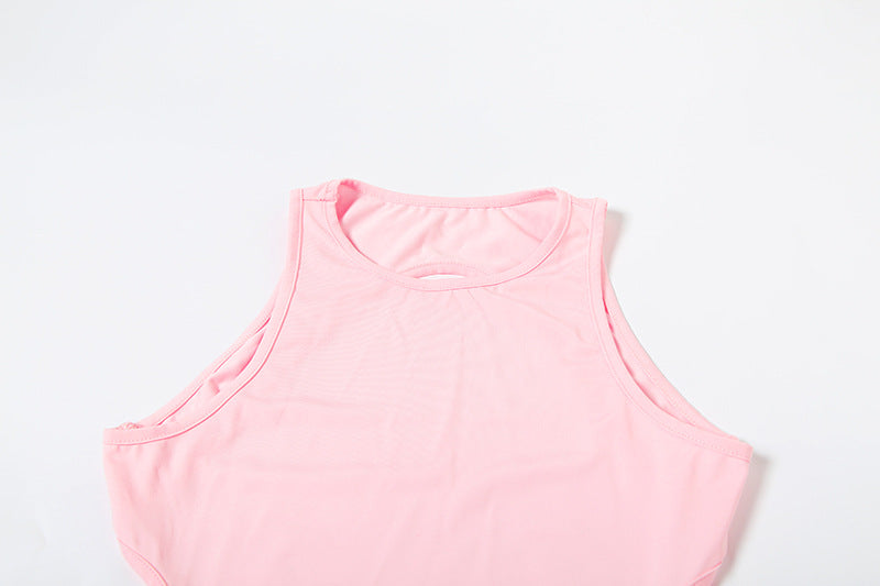 Spring Summer Women Clothing Sexy Sexy Slim Hollow Out Cutout round Neck Bowknot Backless Dress Women