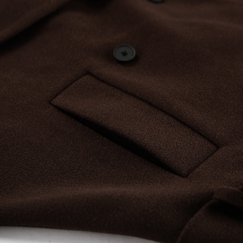 Autumn Winter Collared Elegant Double Breasted Woolen Coat Office Coat Women