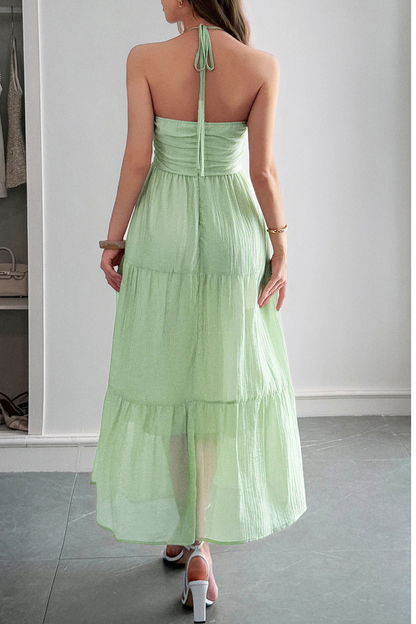 Seaside Halter Vacation Maxi Dress