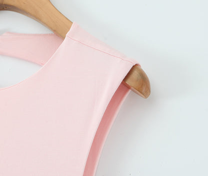Twist-Pleated Sleeveless Backless Dress