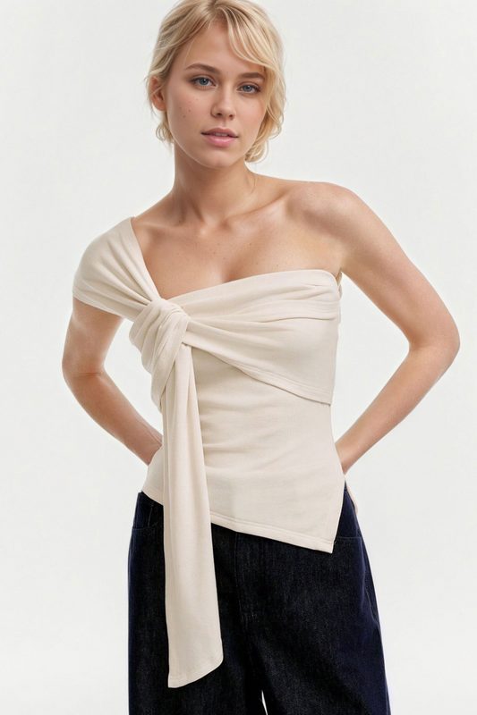 Twisted One Shoulder Tie Top