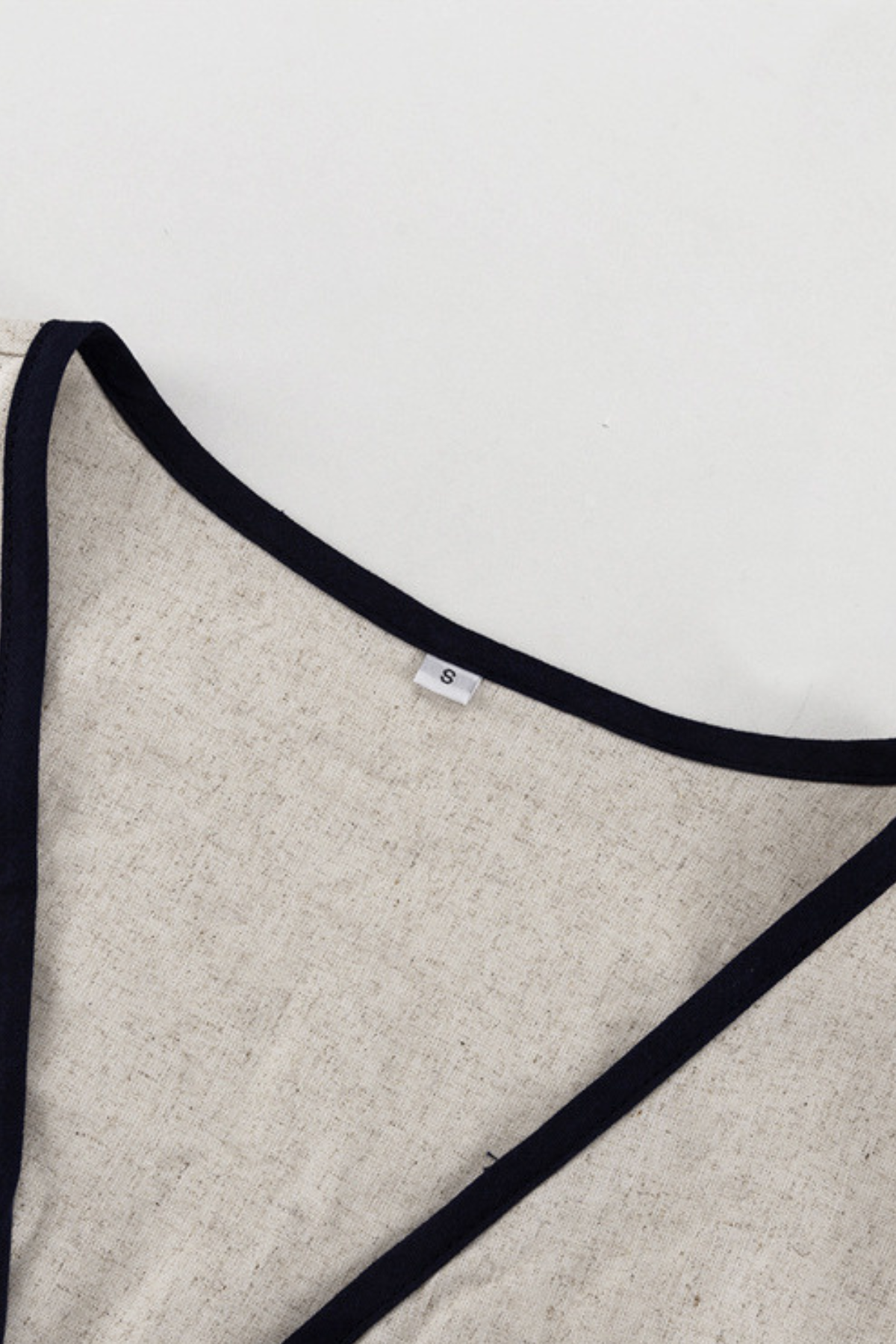Linen Contrast Ruffle Sleeve Split Dress