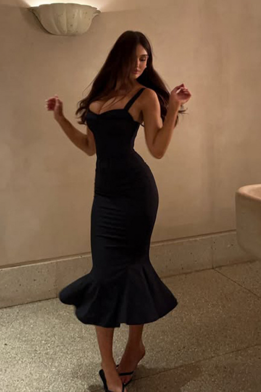 Fishtail Dress with Large Skirt Hem