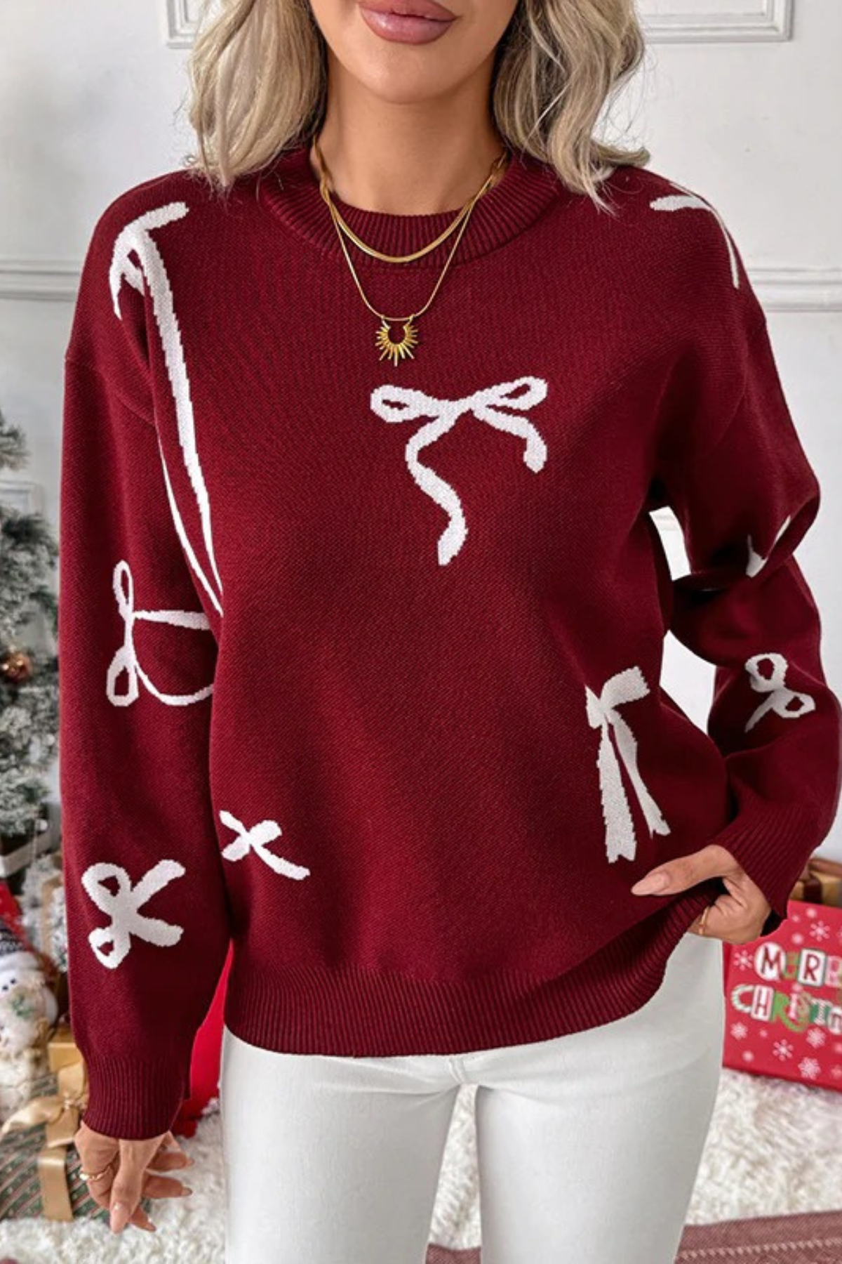 Christmas Bowknot Sweater