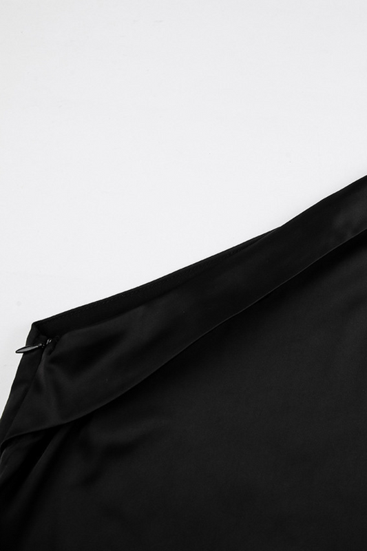Asymmetric One-Shoulder Satin Blouse