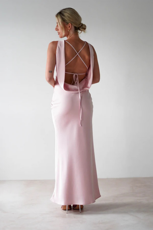 Backless Tie Detail Cutout Maxi Dress