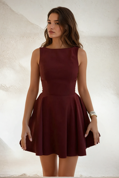 Backless A-Line Mini Dress