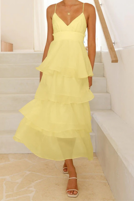 Ruffle Spaghetti Strap Dress