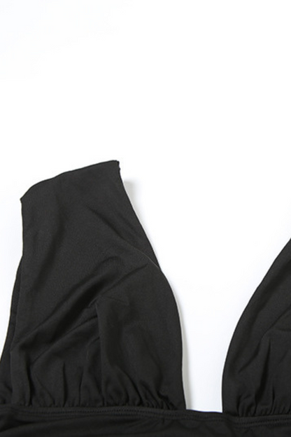 Ruched V-Neck Crop Top & Shorts Set
