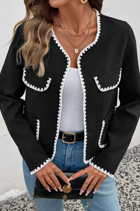 Contrast Trim Cardigan