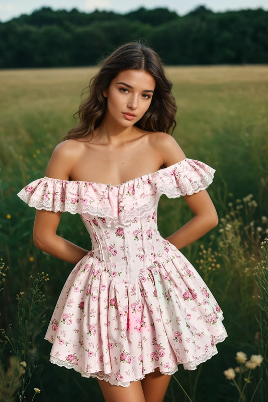 Floral Off-Shoulder Mini Dress