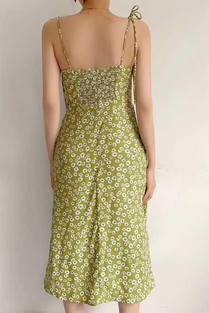 Floral Slit Midi Cami Dress