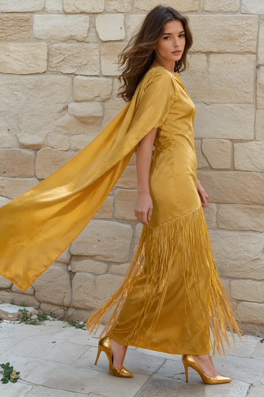 Shawl Tassel Two-Piece Dress