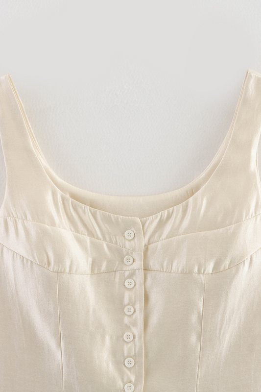 Buttoned V-Neck Summer Cami