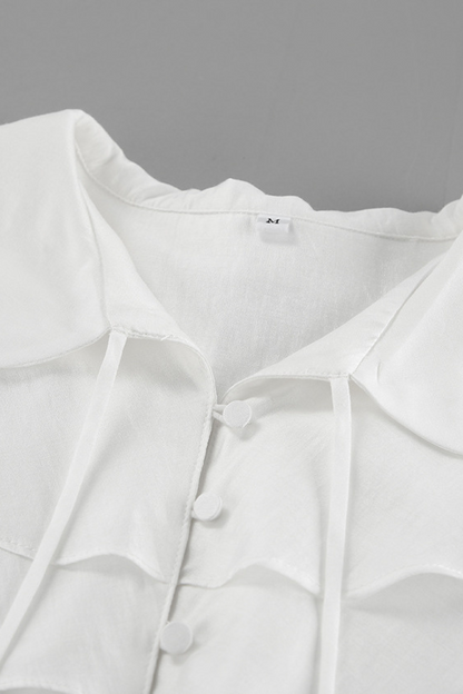 Ruffled Tie Collar Blouse