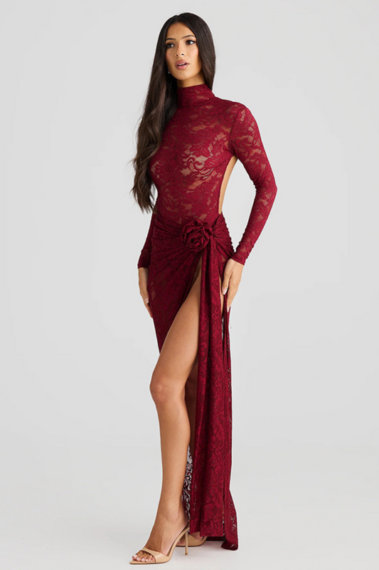 Floral Lace Maxi Skirt Set