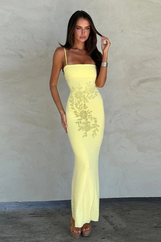 Elegant Rhinestone Fitted Dress