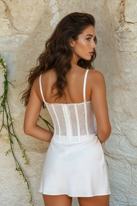 Corset Mesh Mini Dress