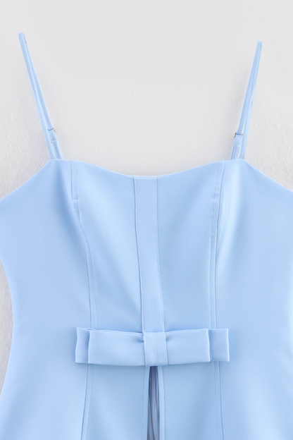 Bow Detail Spaghetti Strap Skirt Set