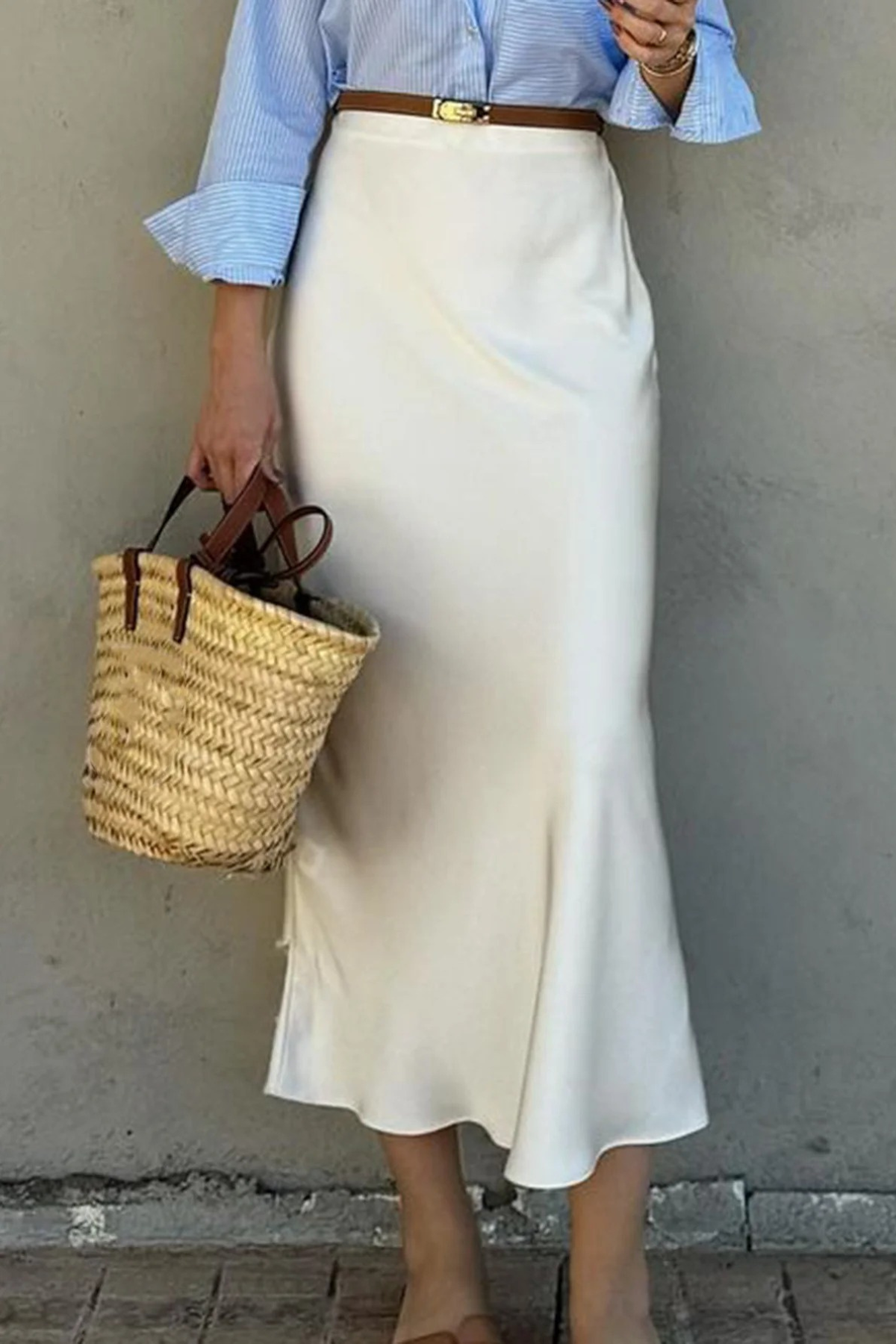 Solid Long Skirt