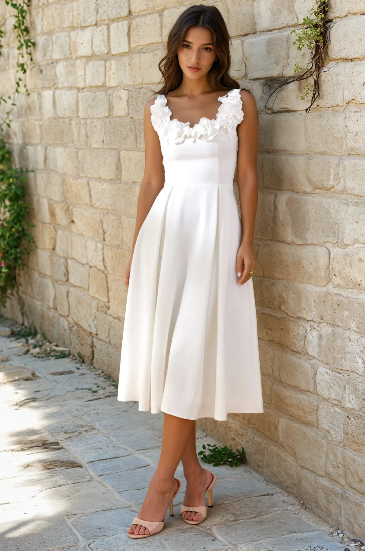 Floral Patchwork Strap Maxi Dress