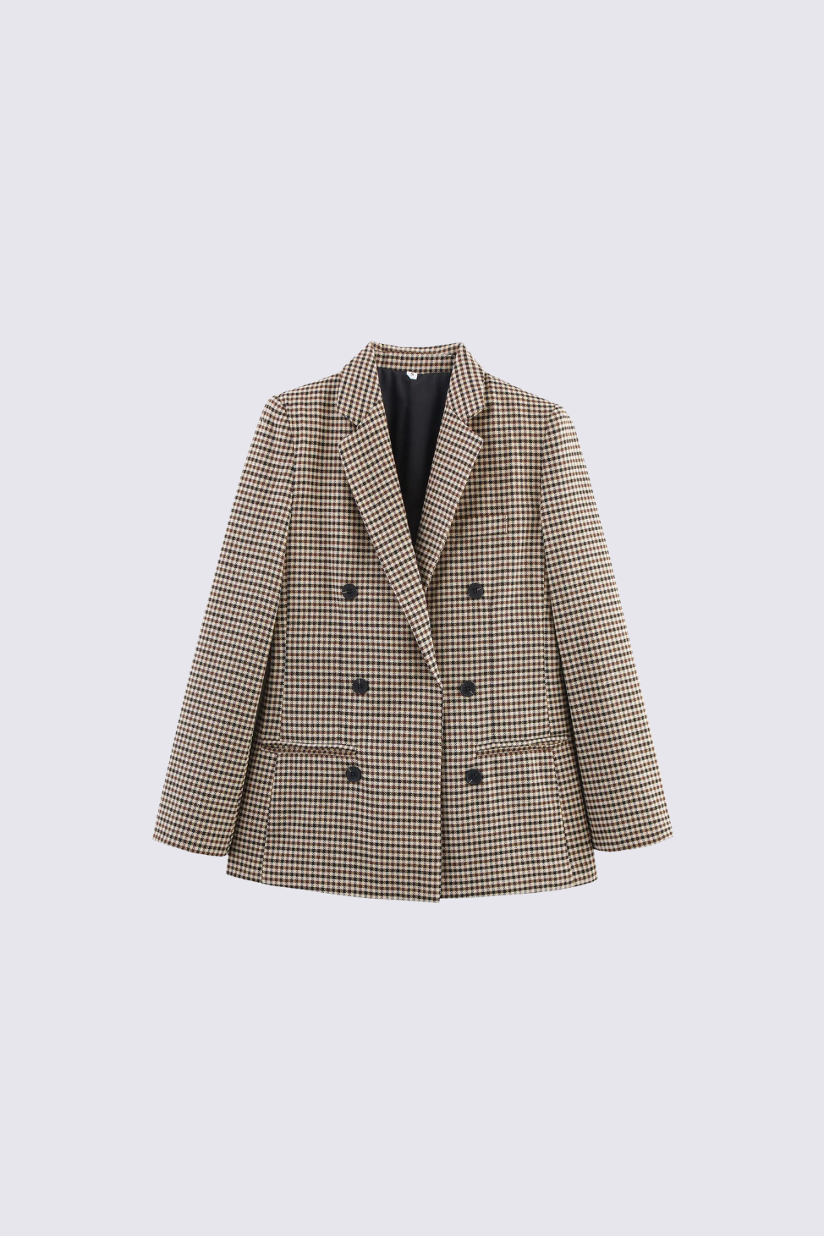 Autumn Plaid Double-Breasted Blazer Coat