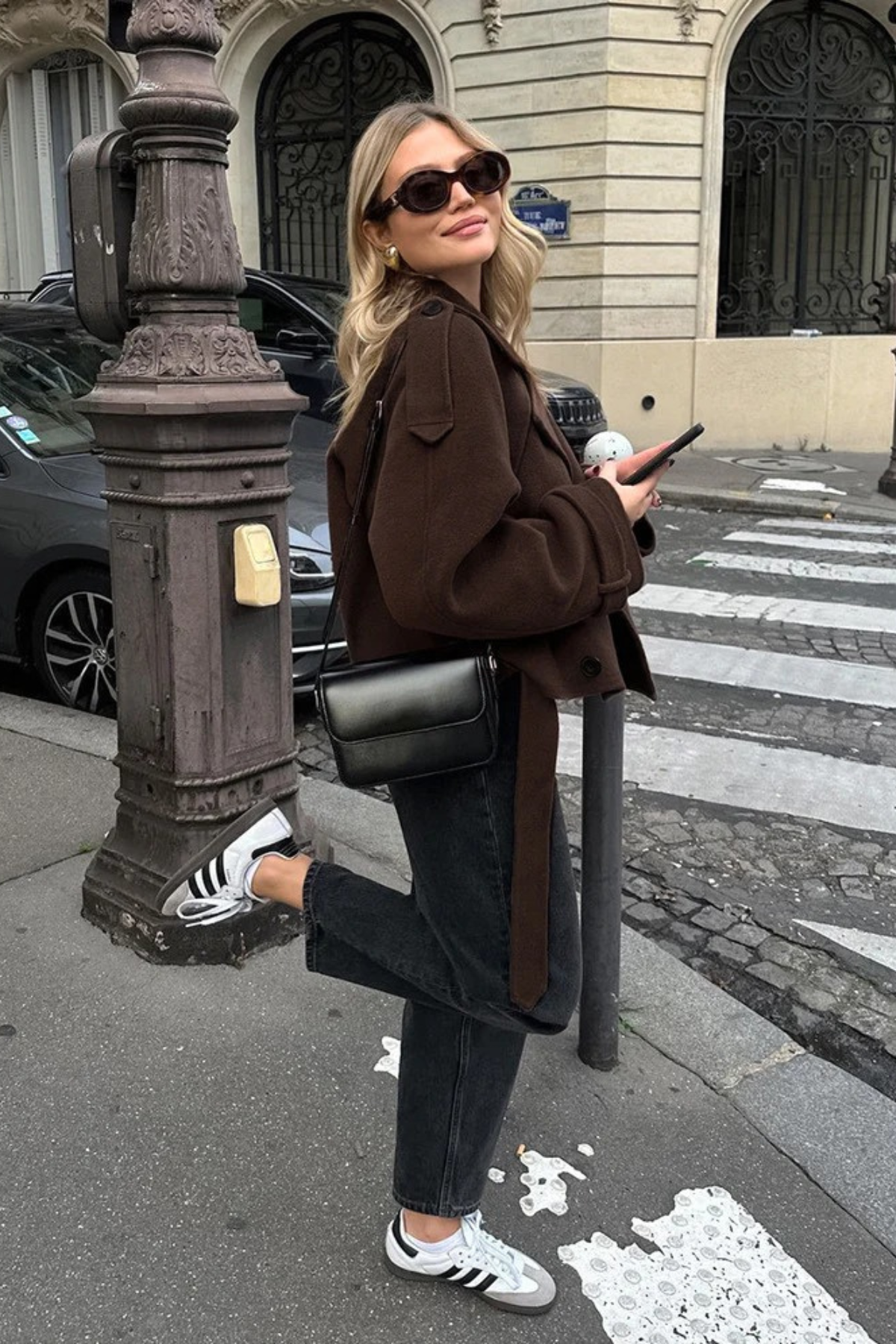 Elegant Double-Breasted Woolen Coat