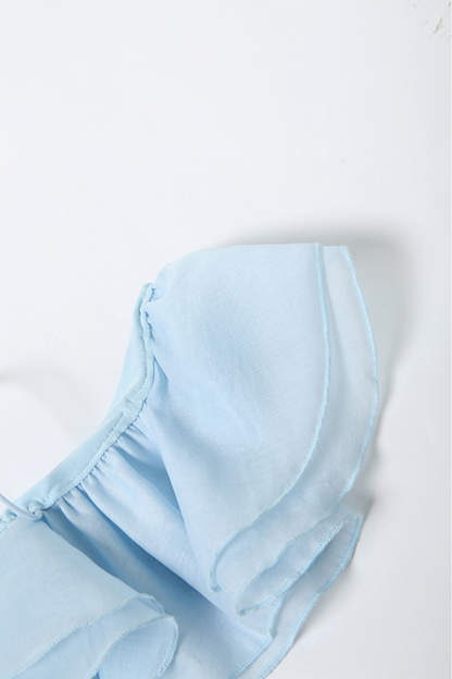 Ruffle Tie Halter Crop Top