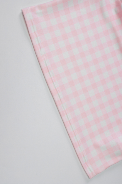 Slim Fit Check Square Neck Tank Top
