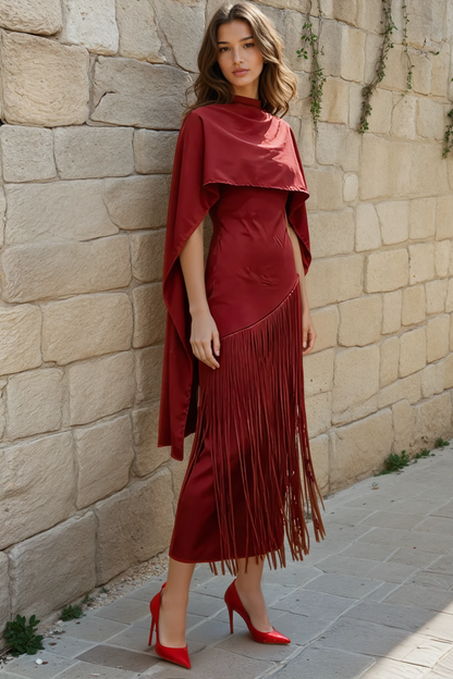 Shawl Tassel Two-Piece Dress