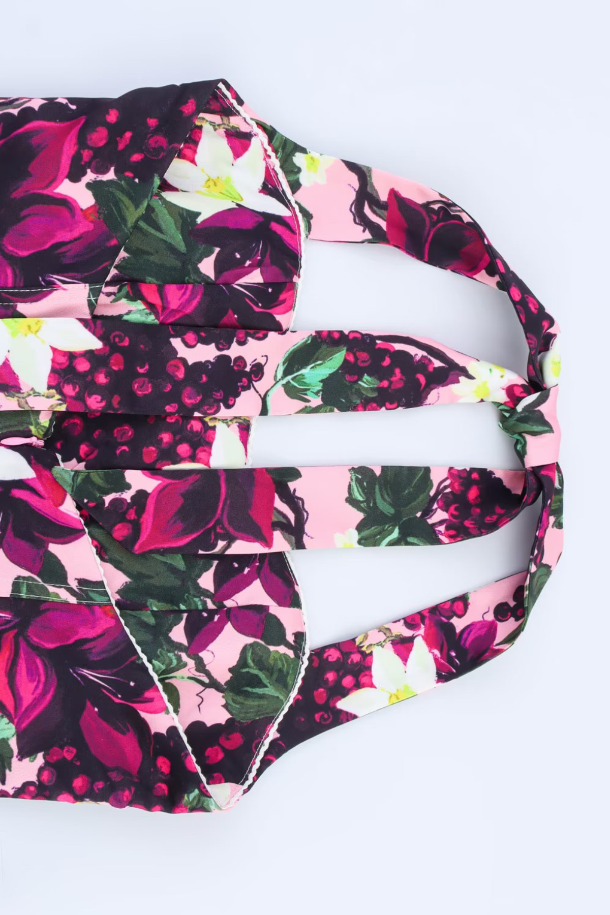 Printed Backless Halter Corset Bodysuit