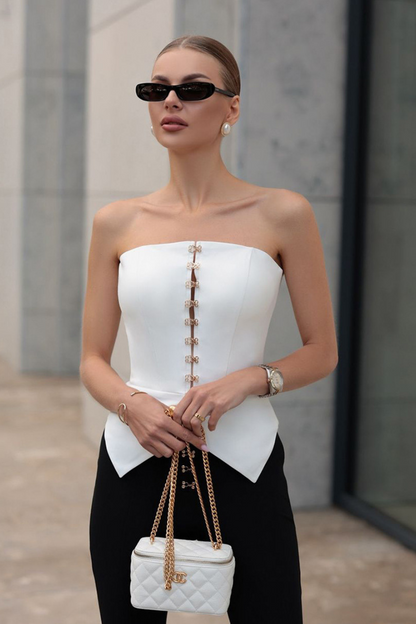 Strapless Hook & Zip Tube Top