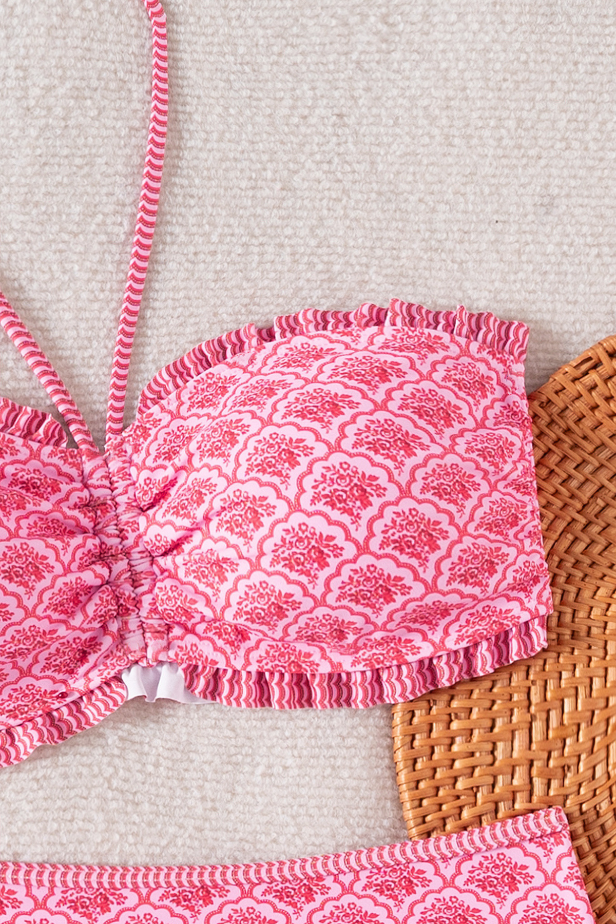 Pink Two-Way Lace-Up Bikini Set
