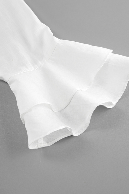 Ruffled Tie Collar Blouse
