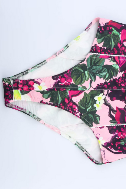 Printed Backless Halter Corset Bodysuit