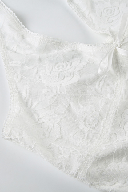 Ruffle Lace Halter Tank