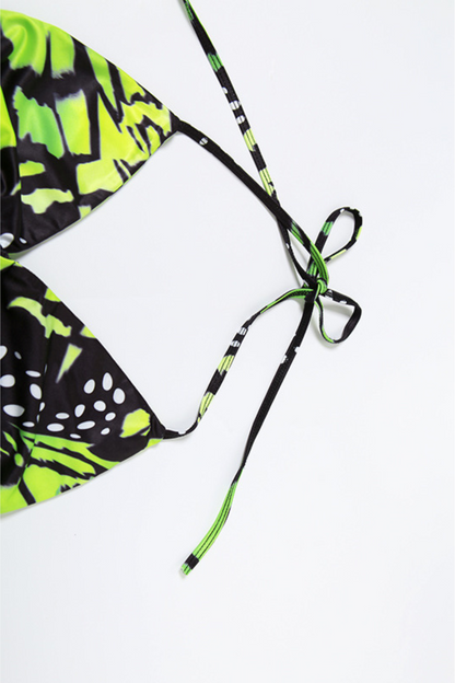 Sexy Printed Three-Piece Swim Set