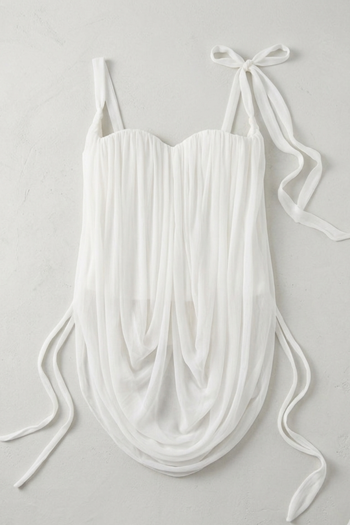 Draped Sweetheart Chiffon Camisole Top